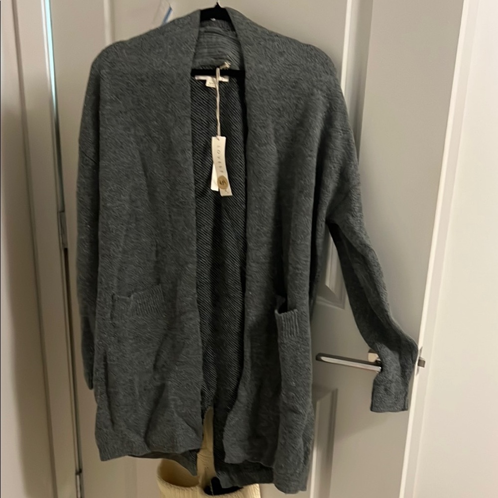 Love Stitch Gray Cardigan Sweater